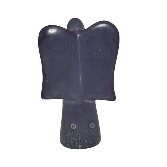 Praying Angel Soapstone Sculpture Figurine Purple 5" - Picture 3 of 6
